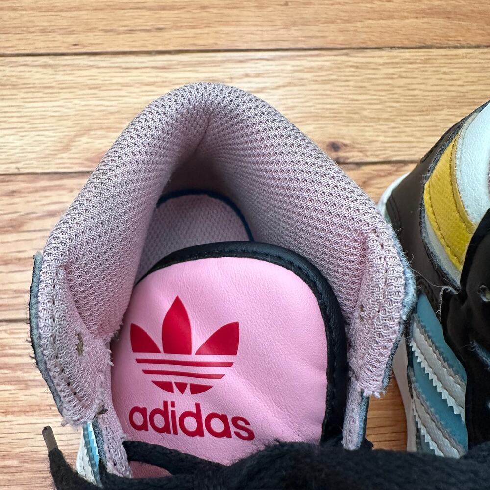 adidas Originals Vintage Inspired Hardcourt Hi Girls Toddler Leather Sneakers 9K - Picture 12 of 16